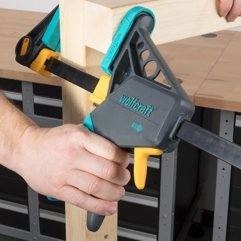 wolfcraft EHZ PRO One-Hand Clamp for Clamping and Opening, 100/450 mm 4