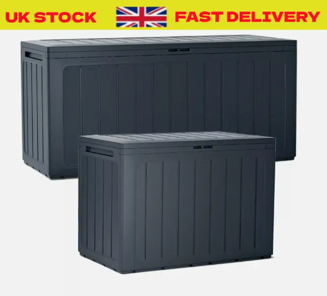 Large Outdoor Storage Box Garden Patio Plastic Chest Lid Container Multibox