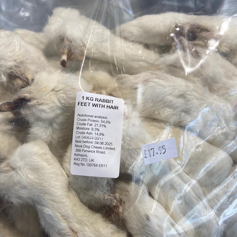 1KG Hairy rabbit feet with hair 3