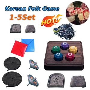Squid Game Korean Folk Game Set Gonggi Game Jebi Chagi Biseokchigi Paeng-y DDAKJI - Family Travel Game