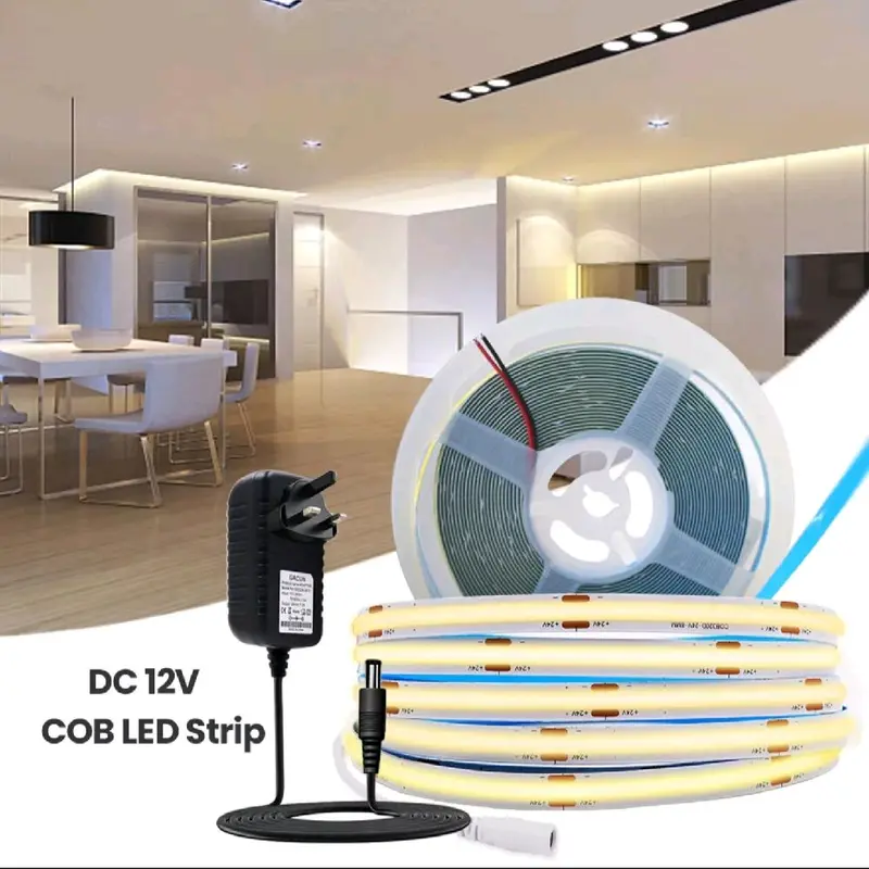 12V COB LED Strip Lights for Cabinet and Kitchen - High Density Flexible Tape Rope 5