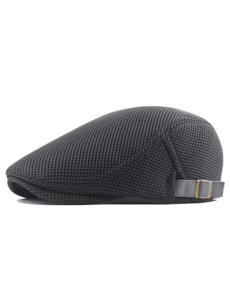 Product Introduction of Casual Plain Mesh Beret, Simple Outdoor Sports Adjustable Strap Sun Protection Cap for Men & Women, Simple Style Plain Color Casual Hat for Daily Wear  Hats for Women 2