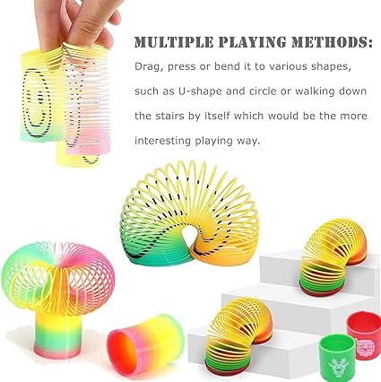 24pcs Mini Rainbow Smiley Face Springs Toys Christmas Rainbow Smile Face Toys Party Gift Bag Toys Fidget Mini Smile Toys for Kids Pinata Stocking Fillers,Classroom Prizes &Rewards Toys for Kids 3