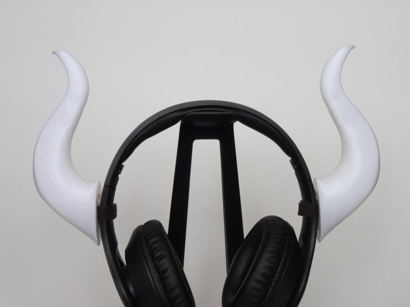 Headset Horns Demon 3D Printed | Headphones Accessory | VELCRO Brand ONE-WRAP Reusable Ties | Perfect For Streaming Gaming Costume Cosplay Accessories Aesthetic 2