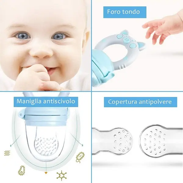 Baby Fruit Feeder Pacifier Set with 7 Silicone Sacs (3 Sizes- S, M, L) 4
