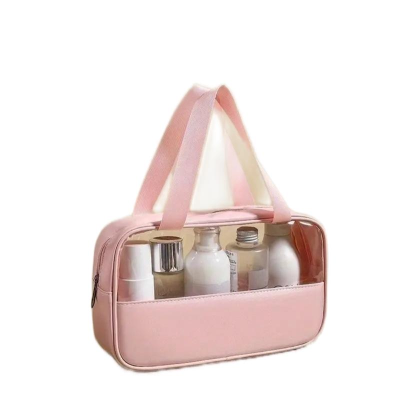 Medium Pink PVC Makeup Storage Bag for Toiletries and Accessories - Durable and Waterproof 3