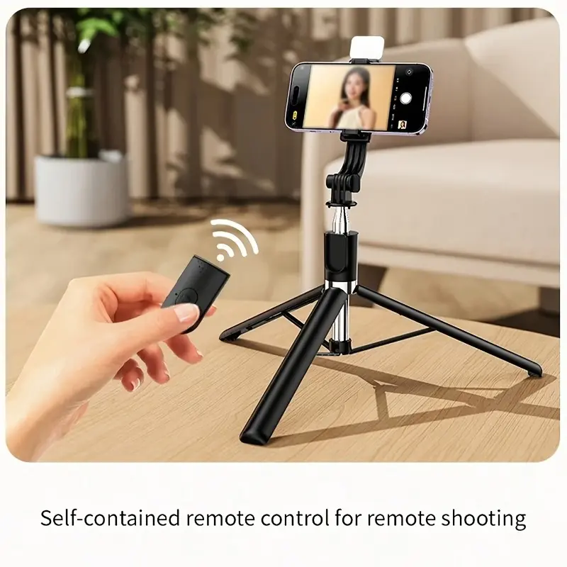 66.9-inch Extendable Wireless Selfie Stick with Remote, Foldable Monopod Phone Tripod for Smartphones, Wireless Enabled, Non-Rechargeable Button Battery 2
