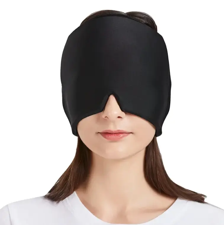 Migraine Relief Cap, Reusable Cold Hot Therapy Migraine and Headache Relief Cap, Single-Sided Gel Ice Hot Head Wrap for Chronic Migraine, Tension Headache, Sinus Stress, Puffy Eyes Pack White 0
