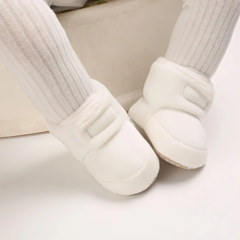 Comfortable Boots With Hook And Loop Fastener For Baby Boys And Girls, Soft And Warm Plus Fleece Boots For Indoor Outdoor Walking, Winter 3