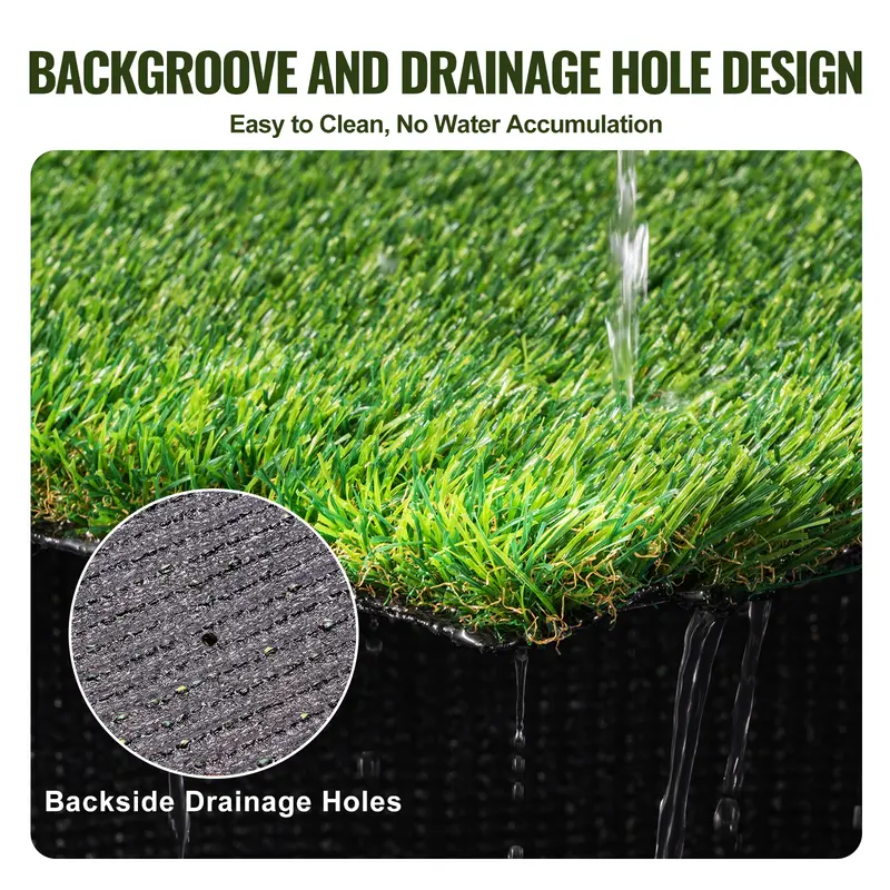 VEVOR Artifical Grass, 0.9 x 1.5 m Rug Green Turf, 35mm Fake Door Mat Outdoor Patio Lawn Decoration, Easy to Clean with Drainage Holes, Perfect For Multi-Purpose Home Indoor Entryway Scraper Dog Mats 4