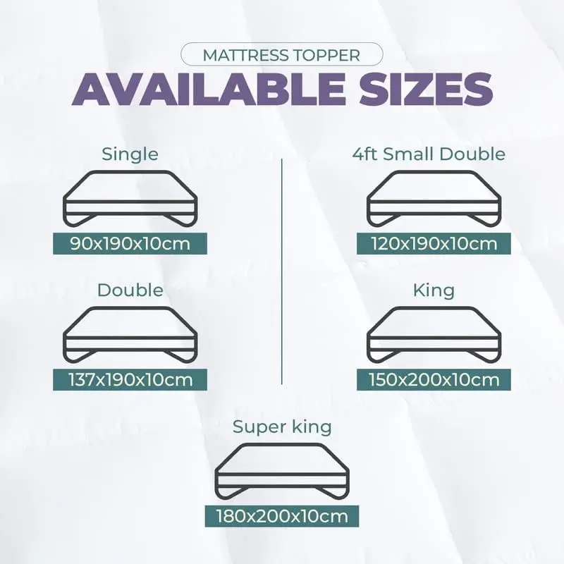 10CM Thick Mattress Topper 4" Inch Deep Grey Quilted Super Fluffy & Breathable Soft & Fluffy Heavy Fill Box Stitched Brushed Microfiber Elasticated Corner Straps topper sale 7