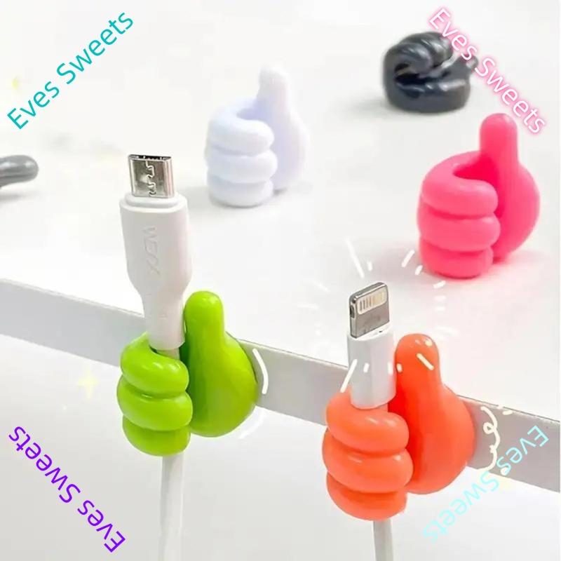 Thumb Wall Hook, 5 Counts Cute Decorative Self Adhesive Cable Hook, Cable Clip Hook, Cable Organiser, Desk Accessories, Bedroom Accessories, Room Decor, Home Decor, Gift for Girlfriend, Gift for Boyfriend, Mens Gifts 8