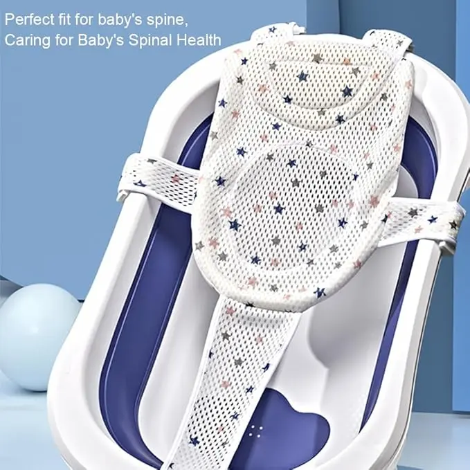 Baby Bath Net,Bathtub Support Net,Adjustable Baby Bath Seat Support Net Bath Cushion,Newborn Baby Bath Seat Support,Baby Bather Net for Bathtub,Baby Bath Pad Non Slip Bath Seat Net for 0-2 Years 1