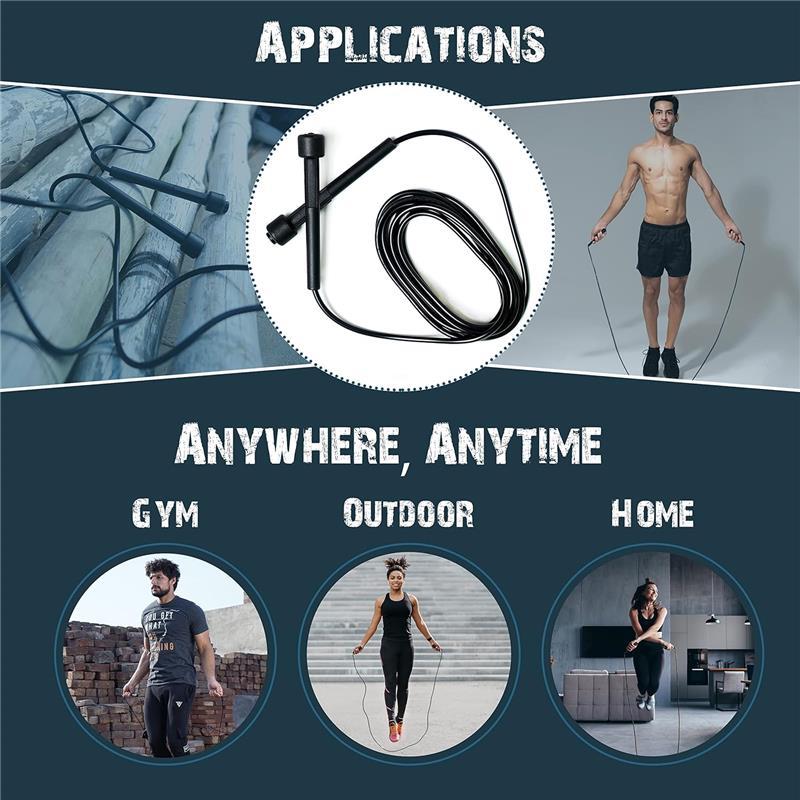 Adjustable Skipping Rope for Adults, Men, Women & Kids – Speed Rope for Fitness, Fat Burning, Boxing, Home Exercise with Non-Slip Handle 4