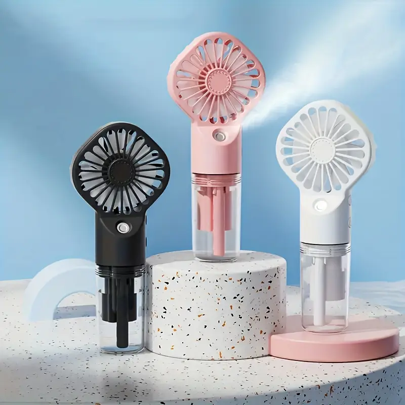 Portable Misting Fan, Rechargeable Handheld Spray Fan, Mini Facial Steamer, Essential For Home Travel In Summer