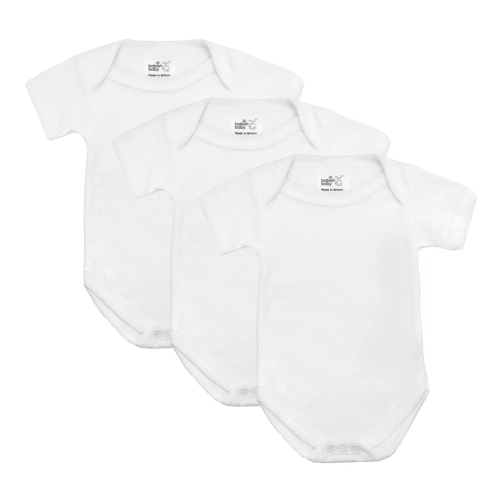 Baban Baby Premature Bodysuits - 3 Pack, 100% Cotton Vests, Pink, Blue, White and Cream, 3-5lb and 5-8lb