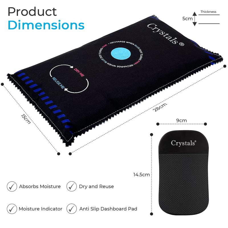 1/2/3/4PC 1kg Car Home Dehumidifier Large Dry Bag Moisture Killer Absorber Pad Reusable 2