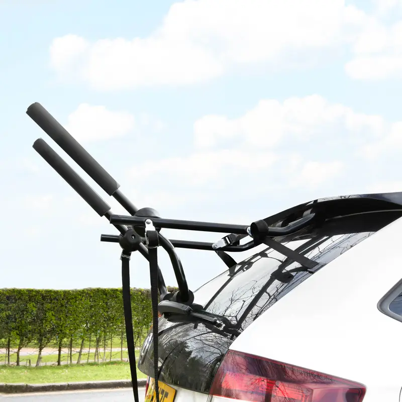 Rear Mounted Twin Cycle Carrier Foldable for Easy Storage Universal Fit Hatchback Estate Saloon 4x4 Rack Holds 2 Bikes 4