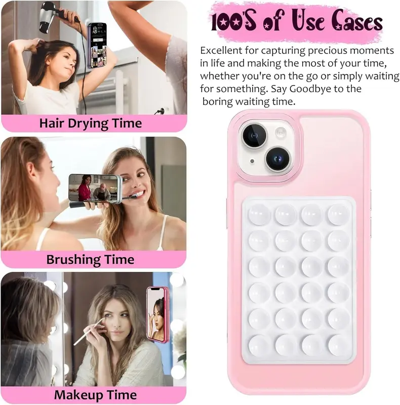 Silicone Suction Phone Case Mount 3 Pack - Strong Grip Holder for Selfies and Videos - Smartphone, Stand Pad Stick 2
