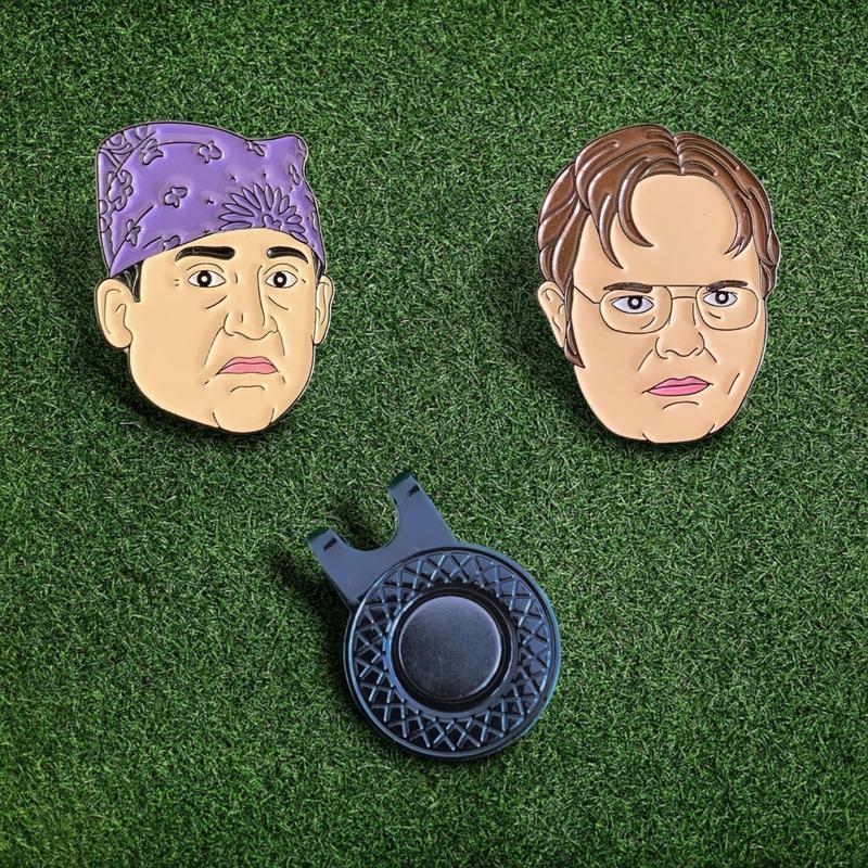 Golf Ball Marker & Hat Clip Set - Office - Complete in Gift Tin 1