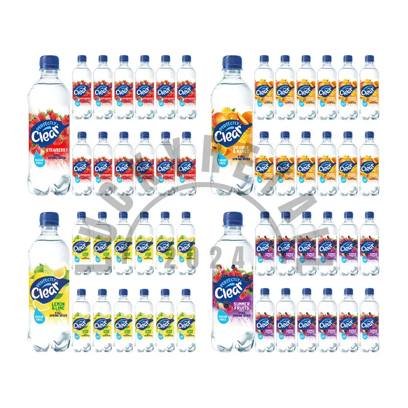 Perfectly Clear Still Spring Water 12 Pack (12 x 500ml) Bottles | Lemon & Lime, Orange & Mango, Strawberry & Summer Fruits Flavour | Sugar Free Fruit Flavoured Water Drinks Beverage 1
