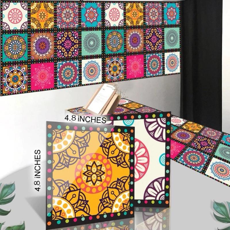 12x Self Adhesive Colourful Tile Stickers For DIY Home-Kitchen-Table-bath Decor Decorative room decor 0