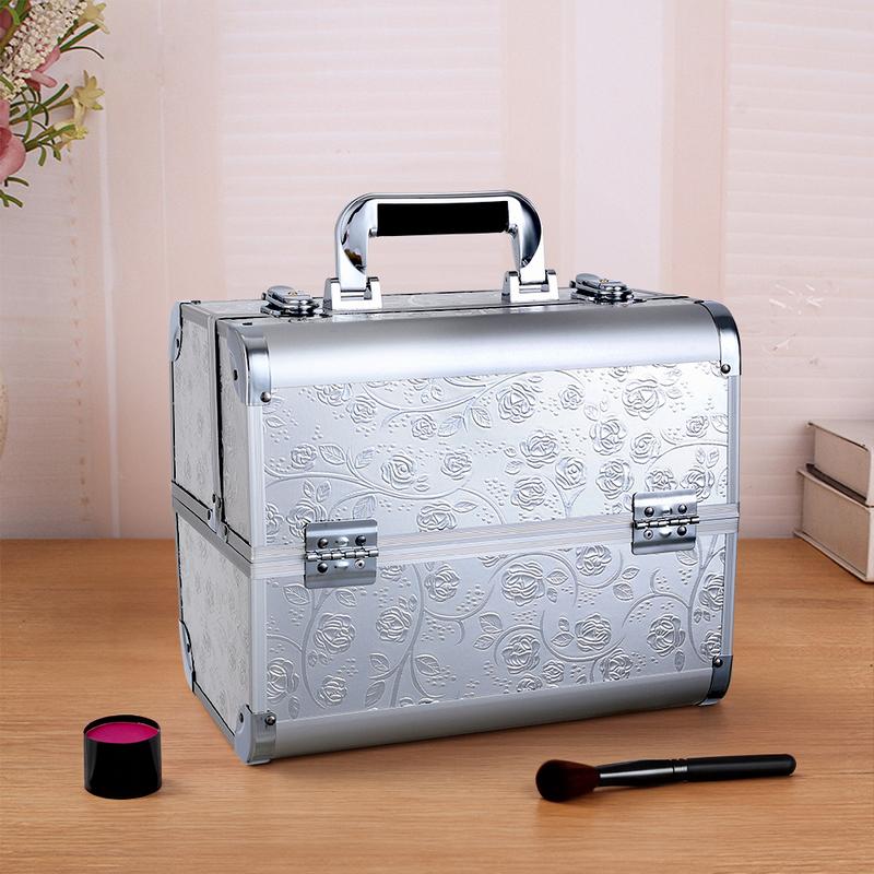 Livingandhome Rose Pattern Beauty Salon Makeup Case 1