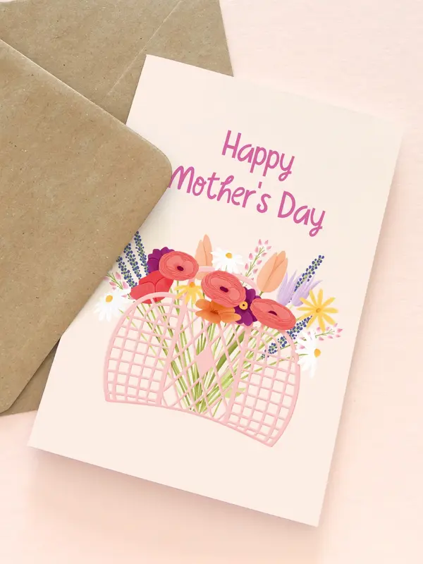 Floral Mothers Day card, Happy Mothers Day card, Cute Mothers Day card from daughter 1