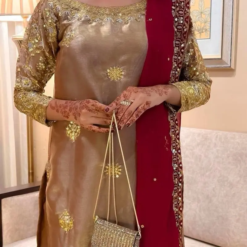 3-Piece Salwar Kameez Readymade Collection | Fancy Kurti with Embroidery, Bottom & Dupatta for Party, Wedding, Eid & Festive Occasions Traditional Womenswear south Asian Comfort Clothing dresses mehndi dress indian pakistaniclothes pakistani Silk suit sti 1