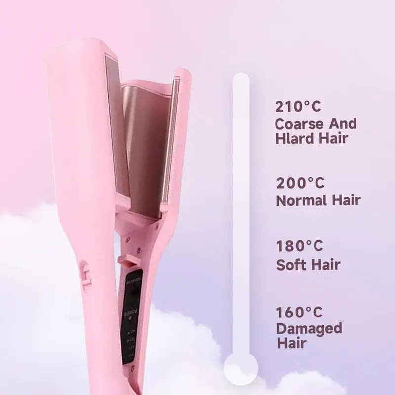 French Wave Curling Iron, Egg-Roll Hairstyle Water Ripple V-Shaped, 4 Gears Temperature Fast Heating Ceramic Barrel, 32mm Mermaid Wave Wand for Long or Short Hair 7