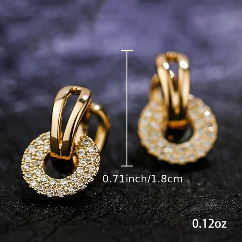 [Zirconia Earrings With Design Fashion] High-end Fashion Female Round zirconia Earrings With Design Ear Accessories 5