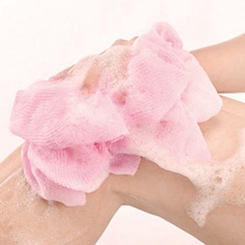 Body Washing Clean Exfoliate Puff Body Nylon Wash Cloth Bath Towel Mesh Scrub Bodys Treatment Bath Shower Products Solid Color 3
