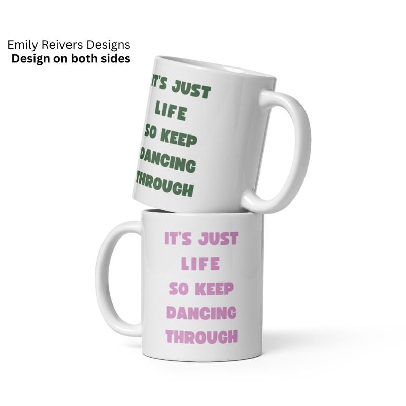 Dancing Through Life Mug Wicked Movie Musical Wicked Jonathon Bailey Wicked Mug It's Just Life So Keep Dancing Through work  mug novelty  mugs 0