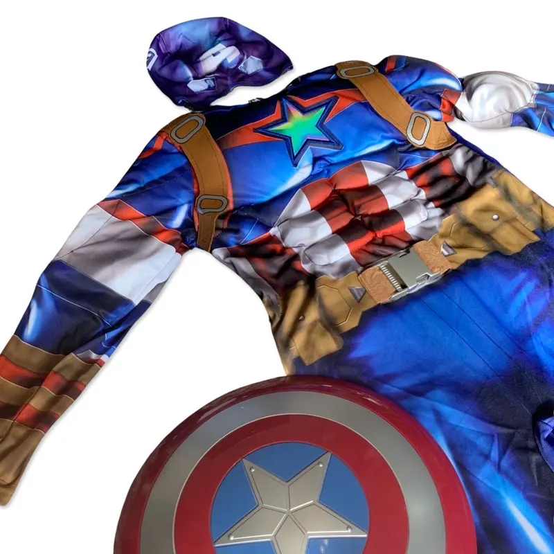 Boys Captain A Fancy Dress Suit with Shield Size 9-10 Years Old Only 5