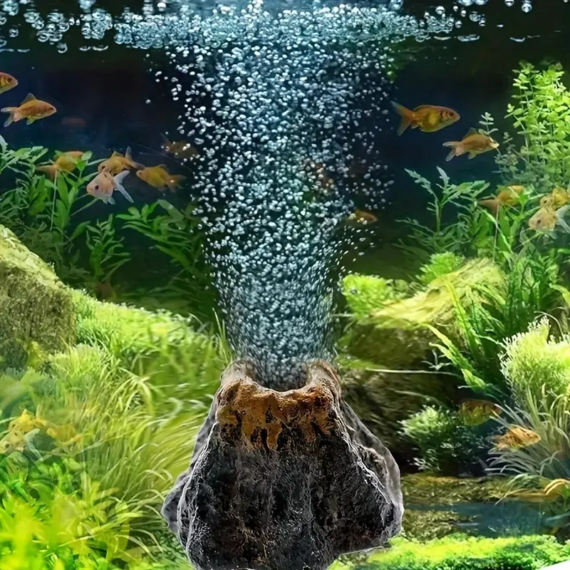 E&I     1 Piece ABS Material Volcano Aquarium Decor - Bubbling Stone for an Active and Aesthetic Aquatic Habitat, Boosting Oxygenation in Small Tanks, Fish - Friendly and Suitable for All Aquatic Pets 3