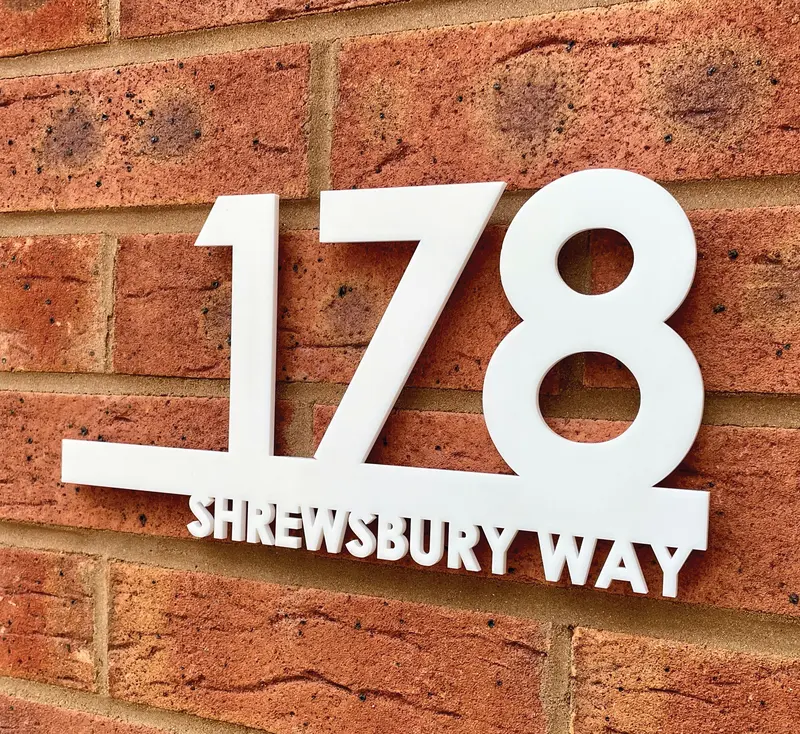 Perfect House Signs | Elysium House Number Sign Laser Cut Door Name Plaque | House Number Plaques | 290mm x 150mm | Door Signs | Premium Modern Style Door Name Plaque | House Number Signs | House Number Plate Including All Fittings 7
