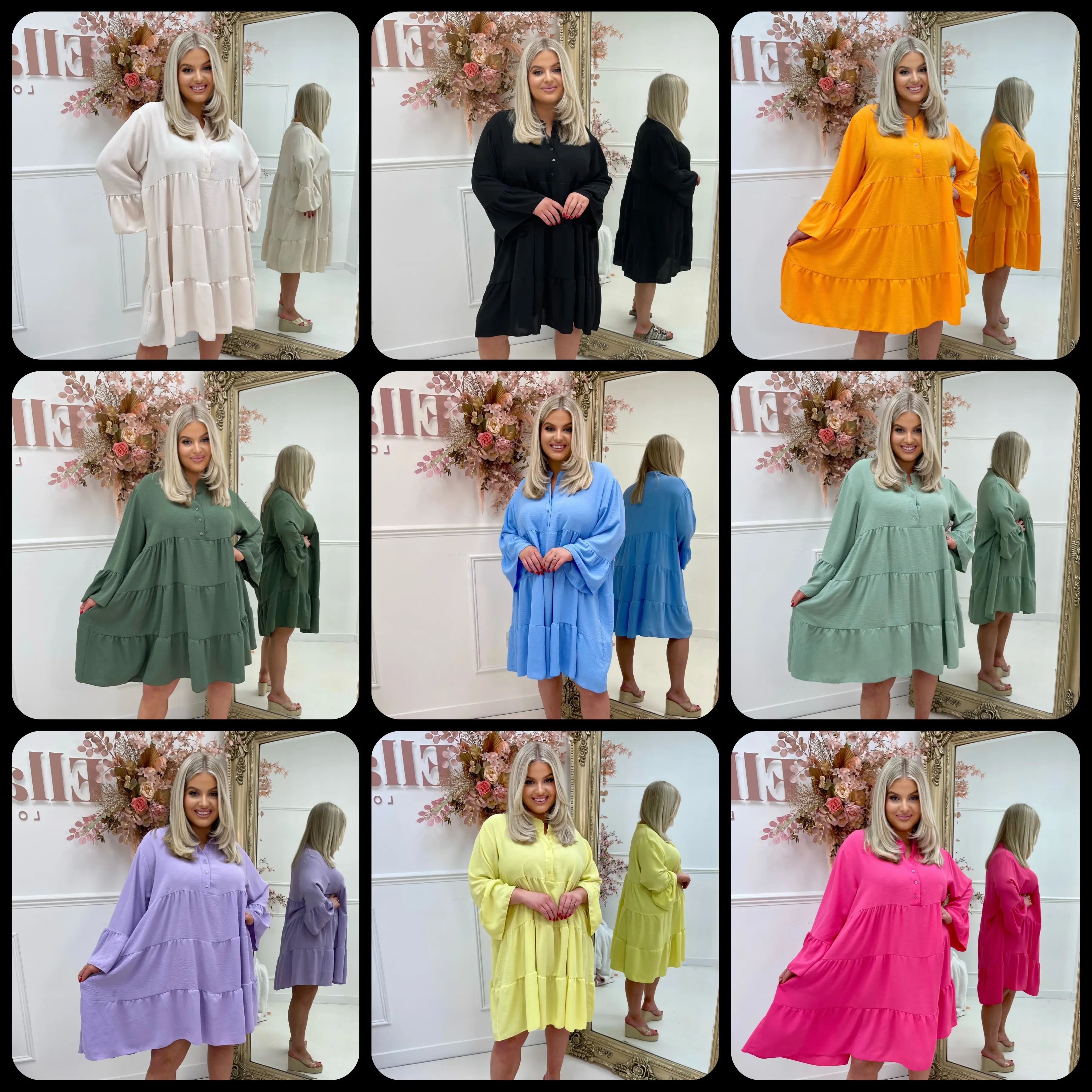 Shakira Long Sleeve Smock Dress