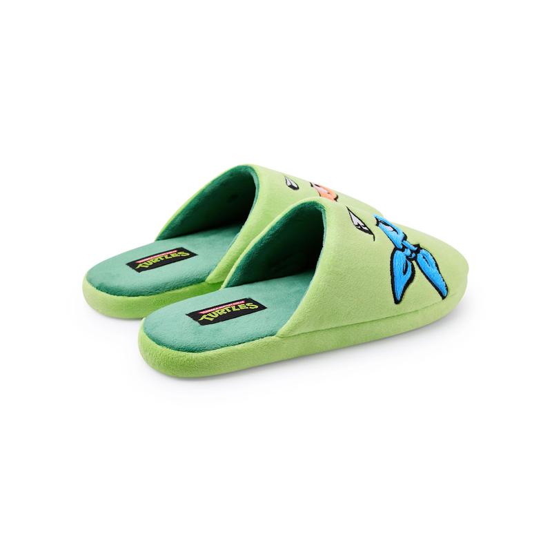 Vanilla Underground x Teenage Mutant Ninja Turtles Mens Green Character Face Mule Slippers 1