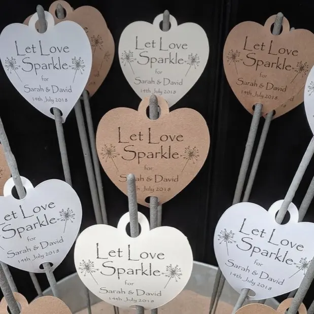 Sparkler Tags for Wedding Party Celebration - Personalized Message - Decor Decoration