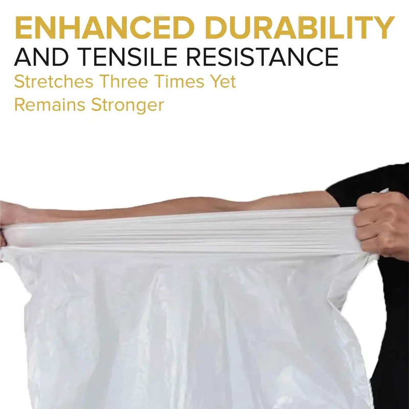 Bin Bags 50 Litre Bin Liners Pack of 15 Heavy Duty Rubbish Garbage Bags Strong Refuse Sacks Thick Plastic Trash Bags with Tie Tape Drawstring Handles Everyday Use, Household, Office & Kitchen Waste 4