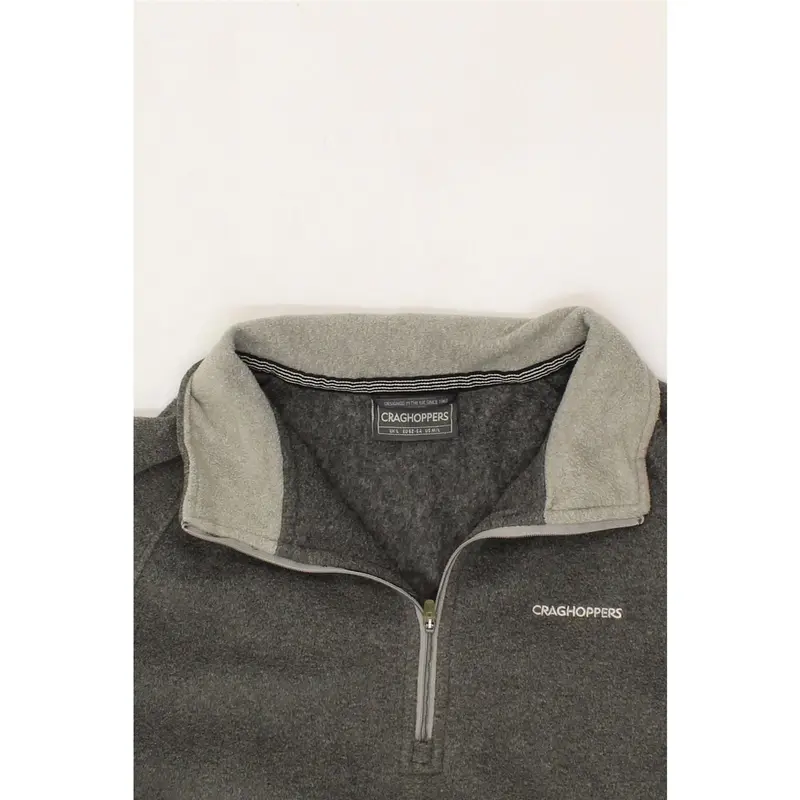 Pre-Owned Vintage CRAGHOPPERS Mens Zip Neck Fleece Jumper EU 52/54 Large Grey Polyester 3