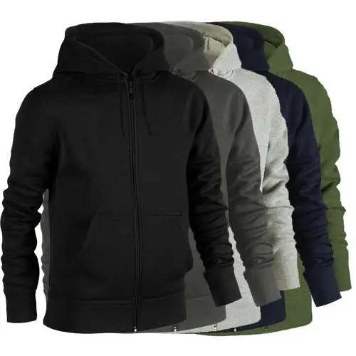 Adults Unisex Plain Zip Hoodie