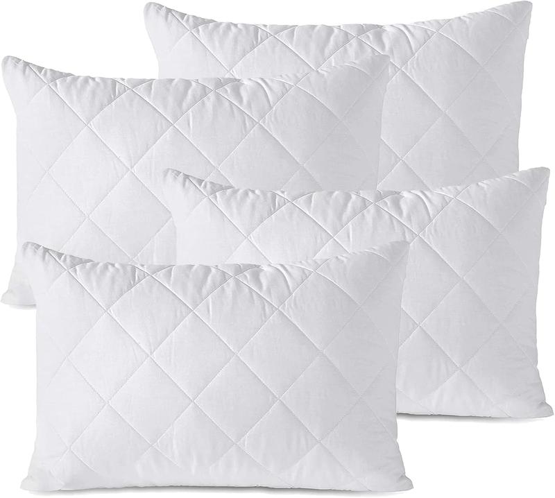 Trend & Bend Luxury Quilted Pillow Protectors - Pack of 2 & 4 - Soft, Breathable, Washable Cotton Pillowcases with Zippered Closure for Seasonal Events Standard Pillowcase Pair 5