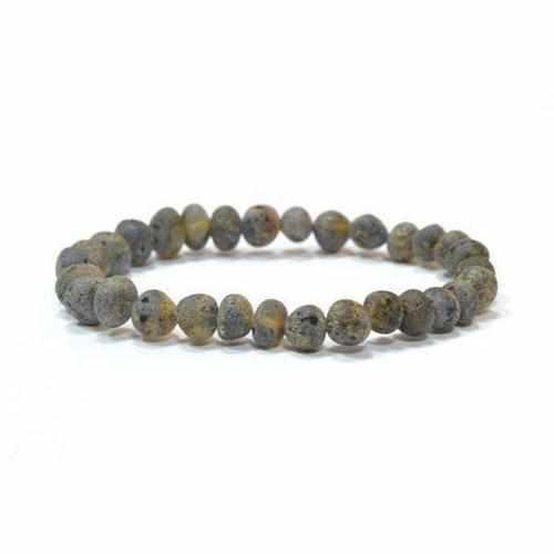 Adult Enchanted Raw Green Baltic Amber Stretch Bracelet 2