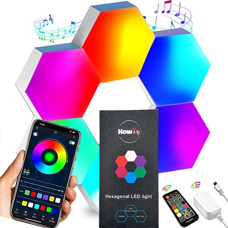 Hexagon Lights 6 Pack with Remote & App 0
