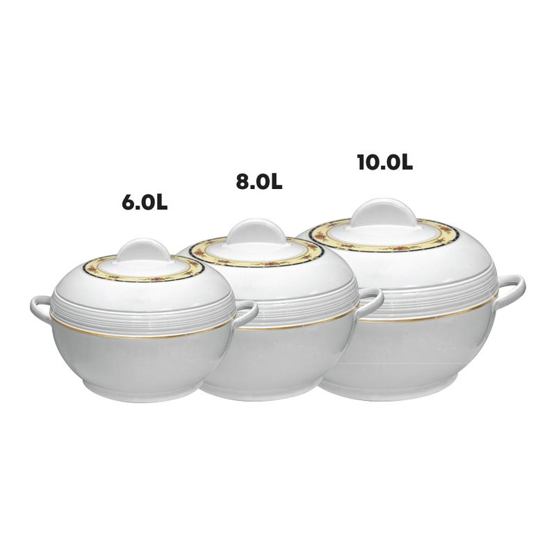 SQ Professional Ambiente Insulated Hot Pot Set 3pc Cookware Stainless Steel Handles Indoor Outdoors Warmer Casserole Set Stove 8