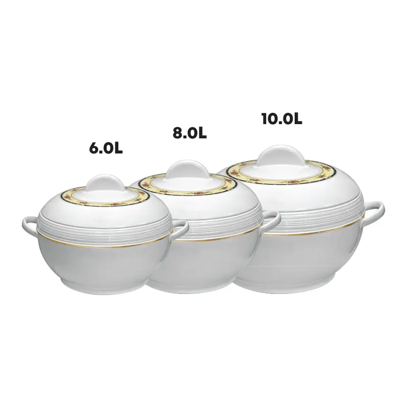 SQ Professional Ambiente Insulated Hot Pot Set 3pc Cookware Stainless Steel Handles Indoor Outdoors Warmer Casserole Set Stove 8