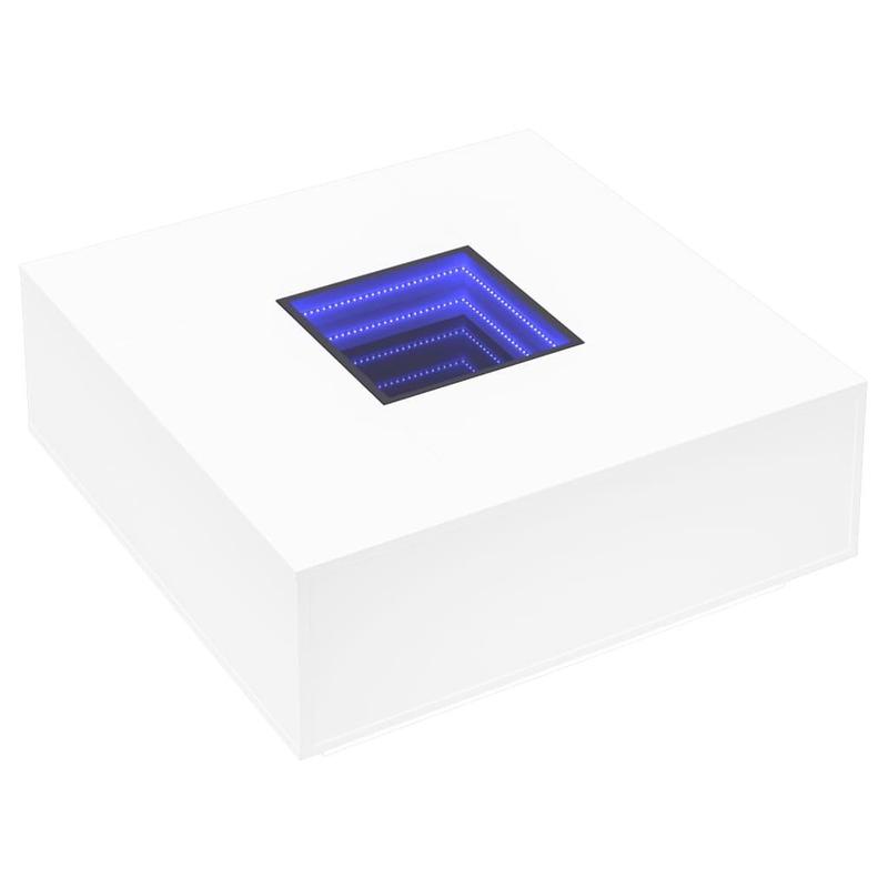Coffee Table with Infinity LED White 100x100x40 cm 2