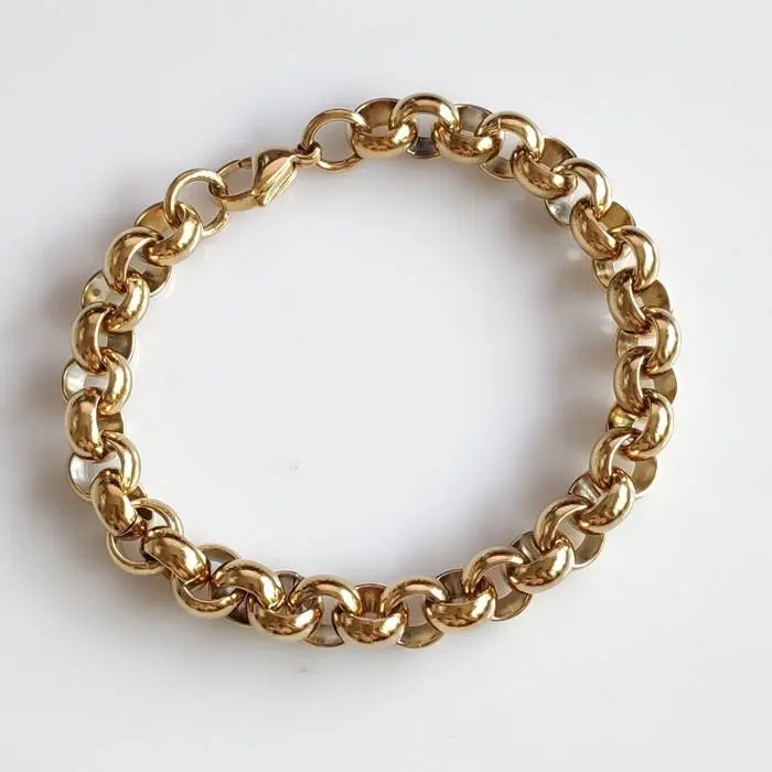 New improved 9mm plain gold belcher stainless steel 3