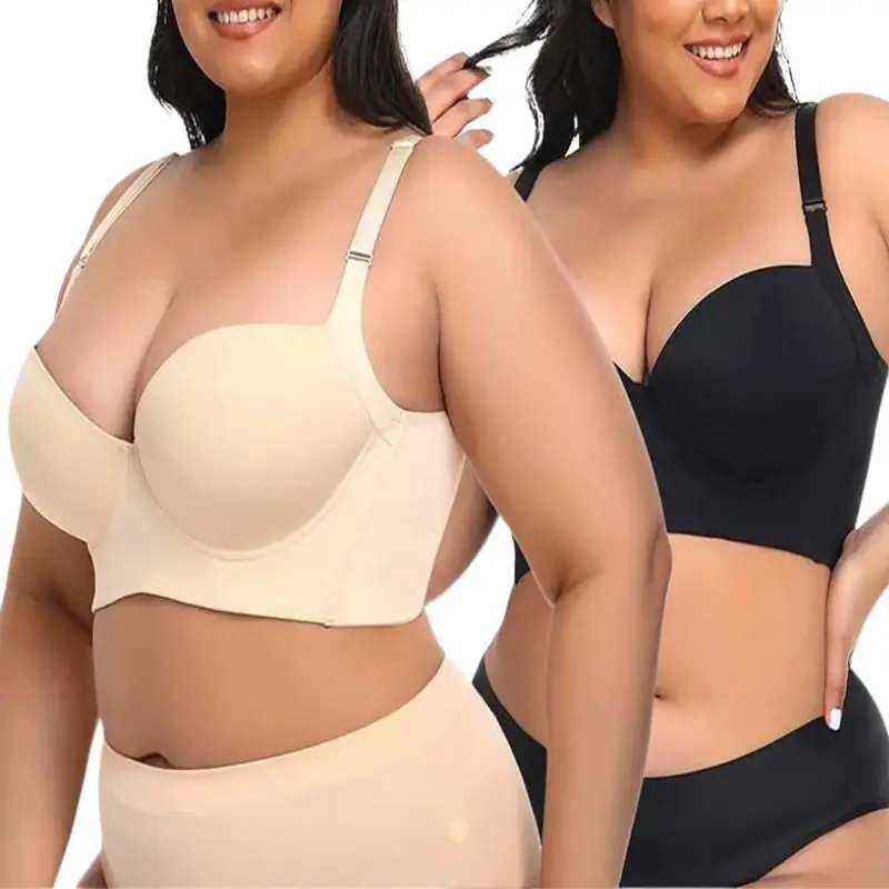 Back Smoothing Bra Push Up Bra Hide Back No Underwear Simple Full Coverage ComfortSeamless Bra Breathable Bra Womenswear Lady Minimalist 0